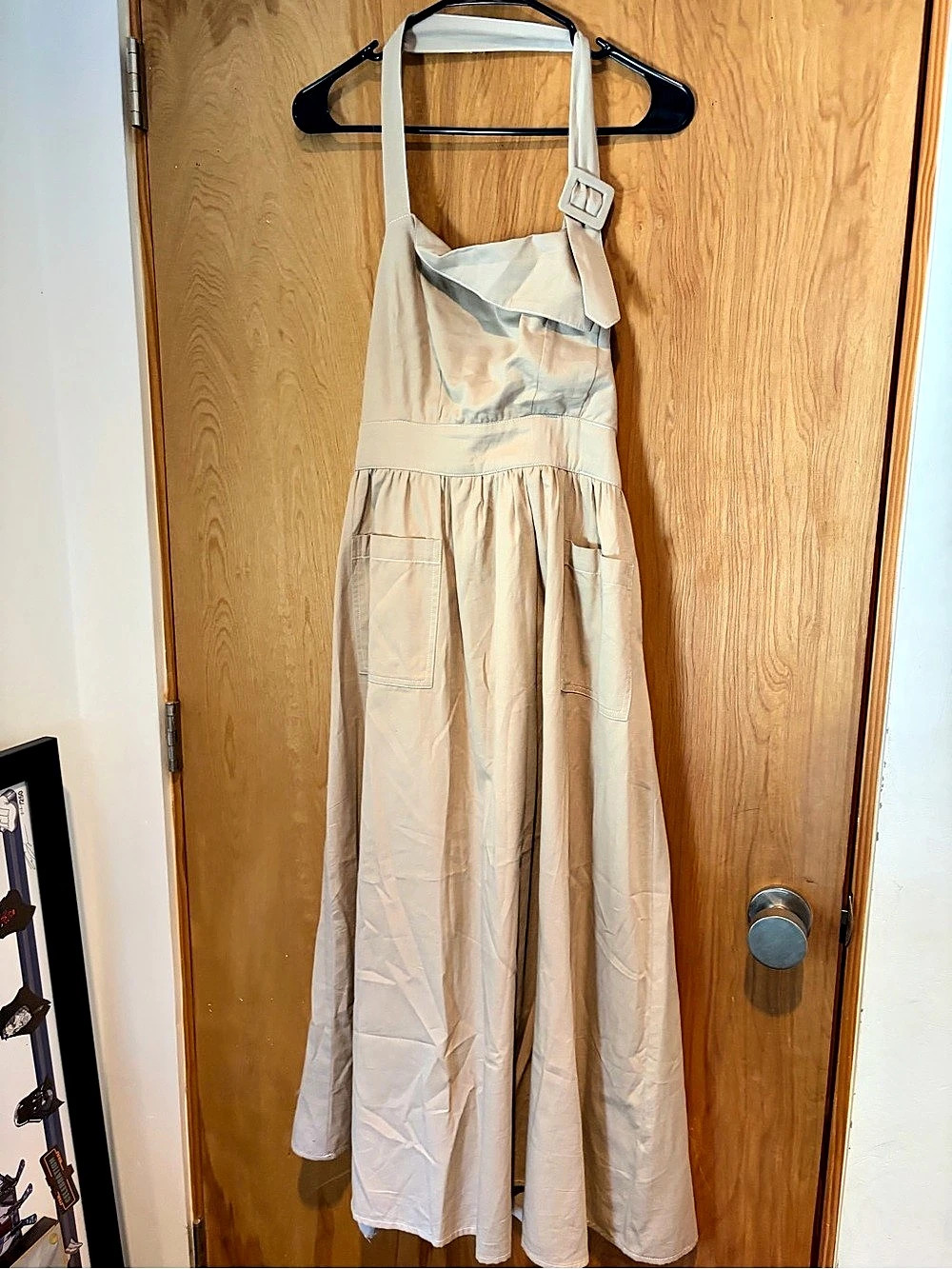 Porridge Cotton Maxi Dress in Beige Size Small Like New